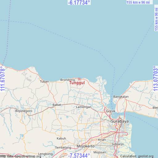 Tunggul on map