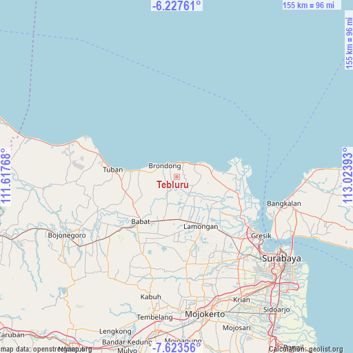 Tebluru on map