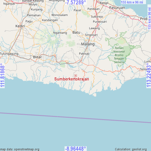 Sumberkertokrajan on map