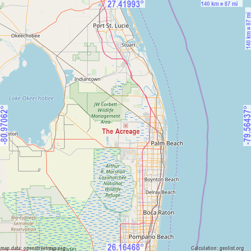 The Acreage on map