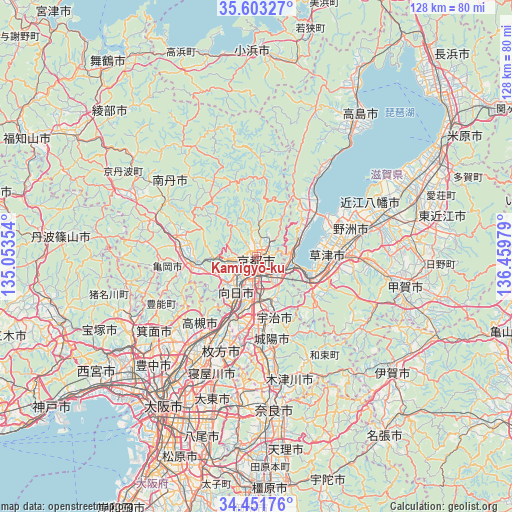 Kamigyō-ku on map