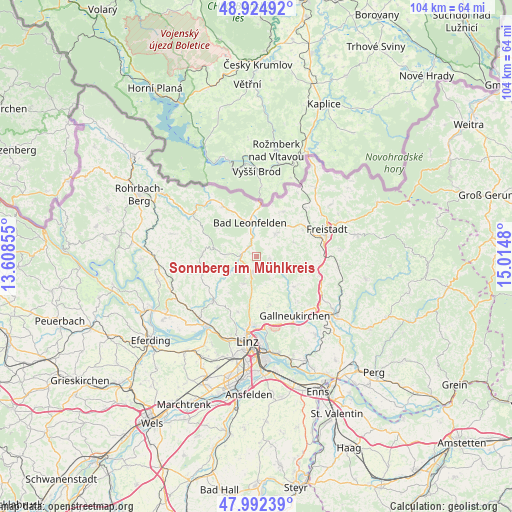 Sonnberg im Mühlkreis on map