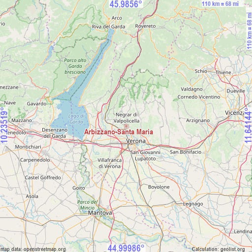 Arbizzano-Santa Maria on map