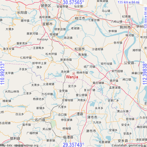 Wanjia on map