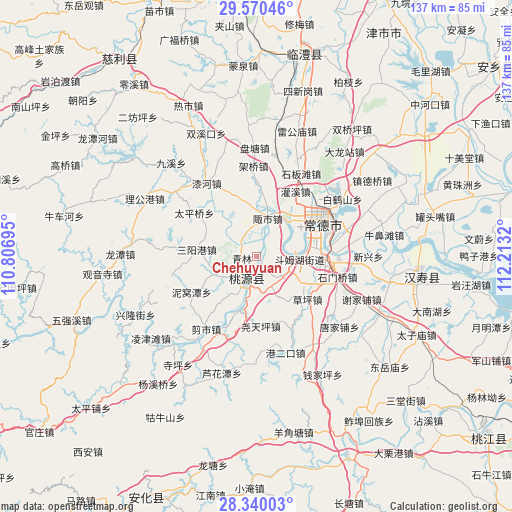 Chehuyuan on map