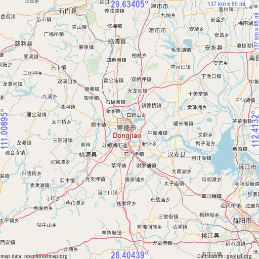 Dongjiao on map