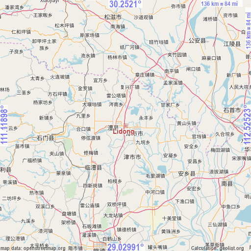 Lidong on map