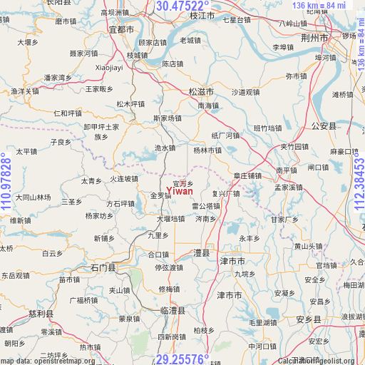 Yiwan on map