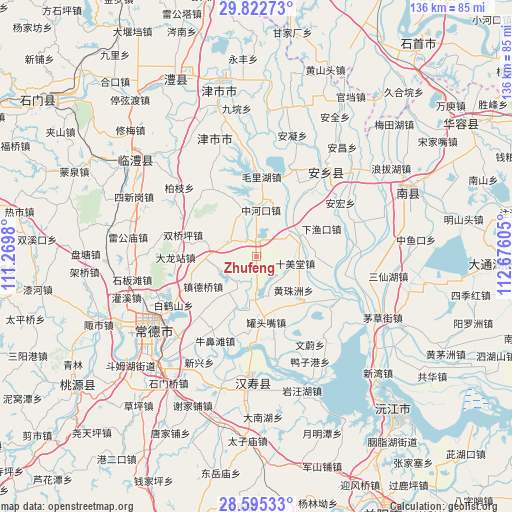 Zhufeng on map