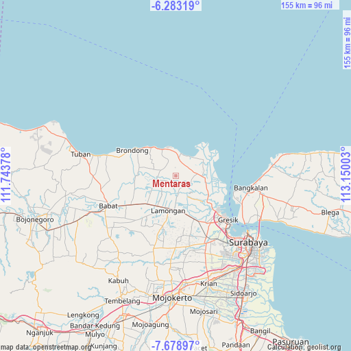 Mentaras on map