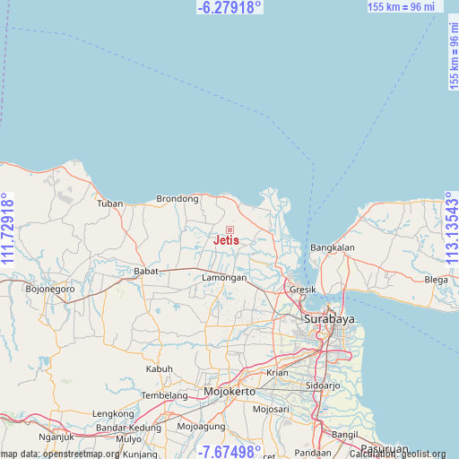 Jetis on map