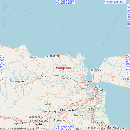 Bangeran on map