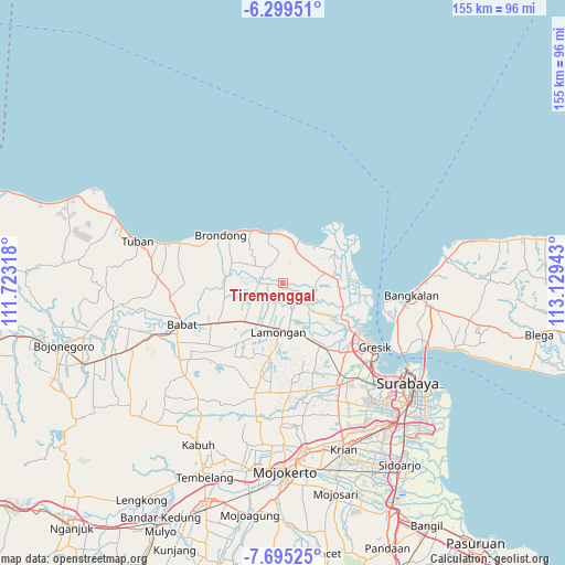 Tiremenggal on map