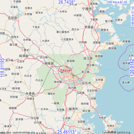 Chayuan on map