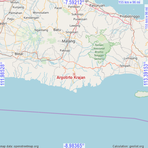 Argotirto Krajan on map