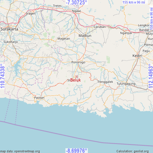 Beluk on map