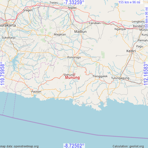 Munung on map