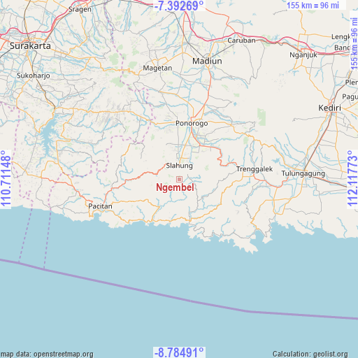 Ngembel on map