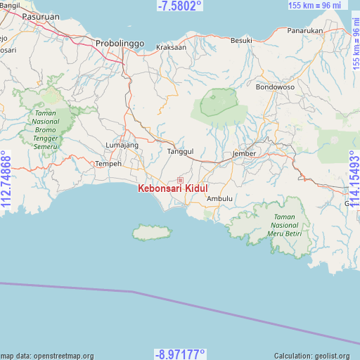 Kebonsari Kidul on map