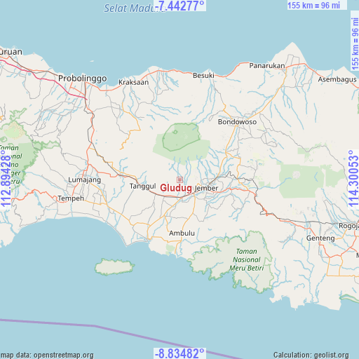 Gludug on map