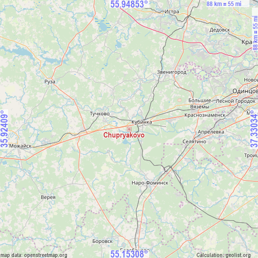 Chupryakovo on map
