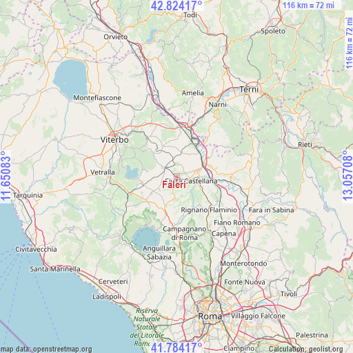 Faleri on map