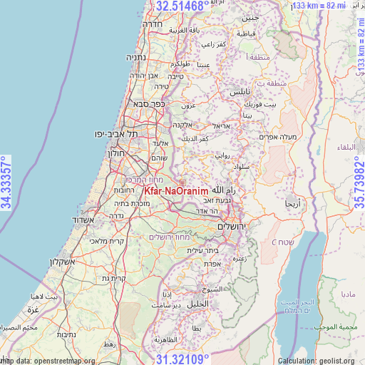 Kfar NaOranim on map