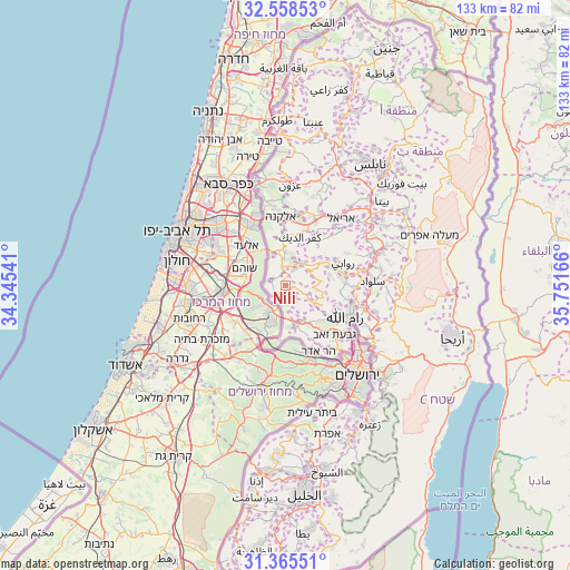 Nili on map