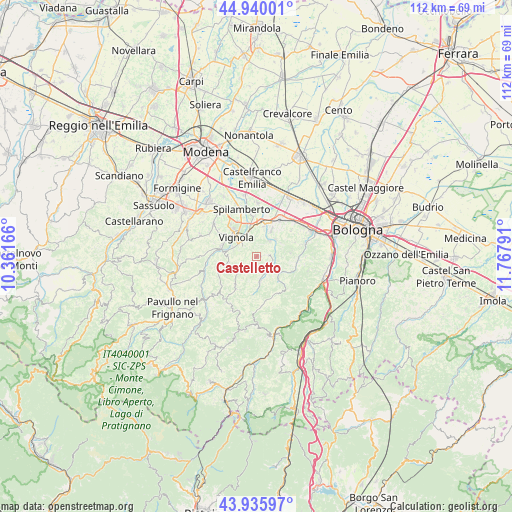 Castelletto on map