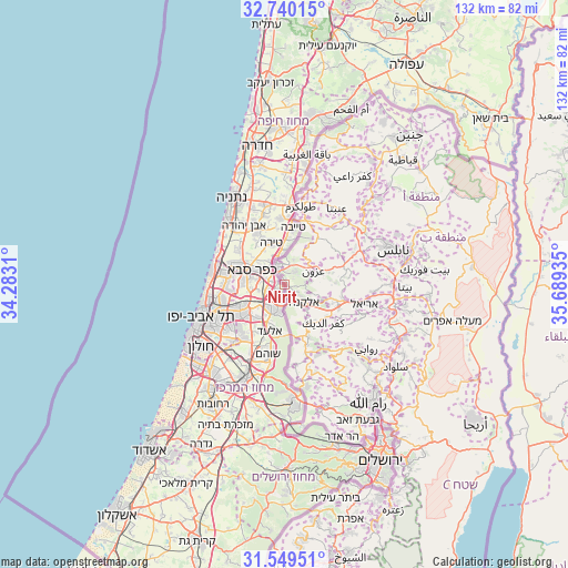 Nirit on map