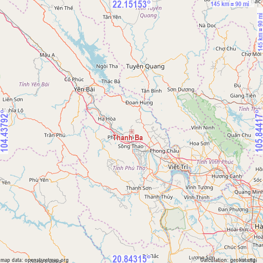Thanh Ba on map