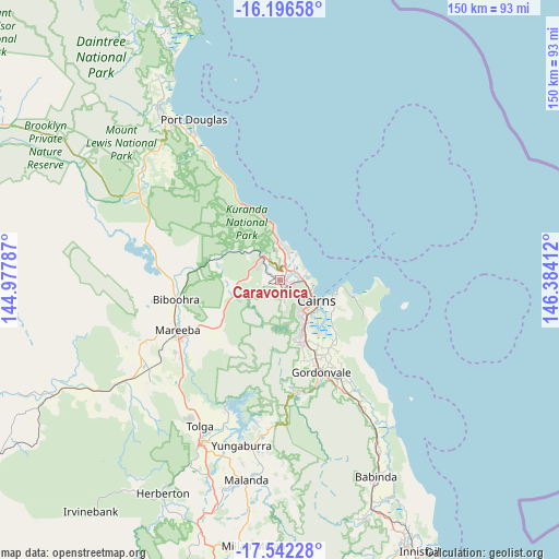 Caravonica on map
