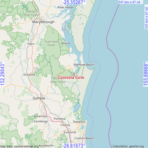 Cooloola Cove on map