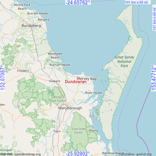 Dundowran on map
