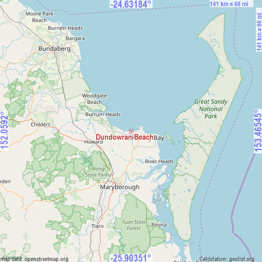 Dundowran Beach on map