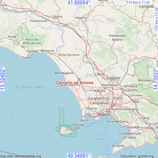 Cancello ed Arnone on map