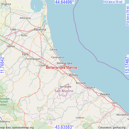 Bellaria-Igea Marina on map