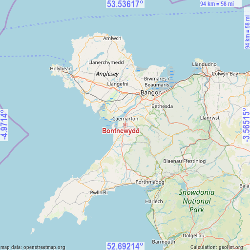 Bontnewydd on map
