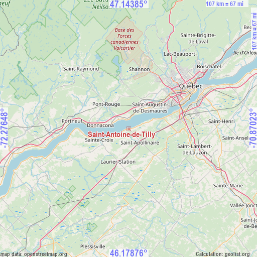 Saint-Antoine-de-Tilly on map