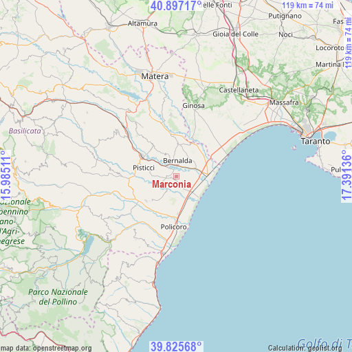 Marconia on map