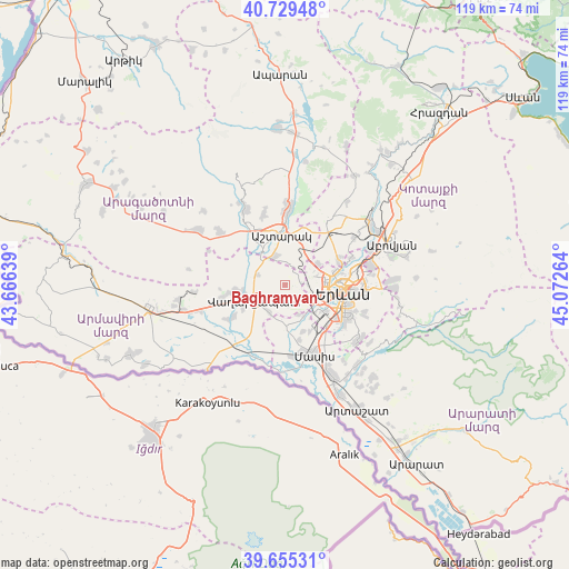 Baghramyan on map