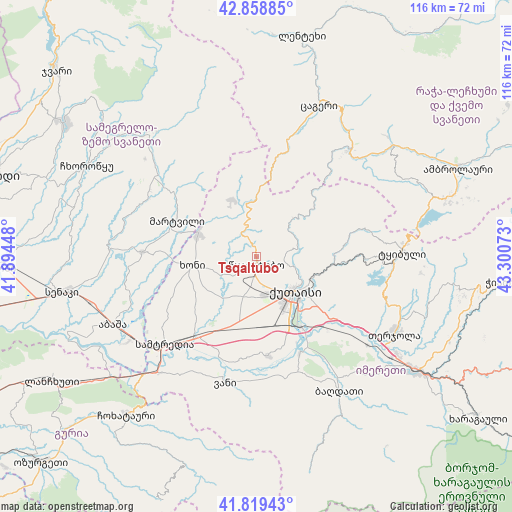 Tsqaltubo on map