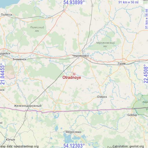 Otradnoye on map