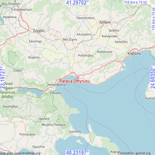 Paralía Ofryníou on map