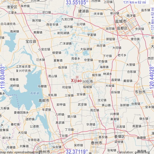 Xijiao on map