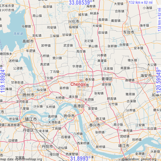 Chengxi on map