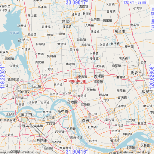 Chengdong on map