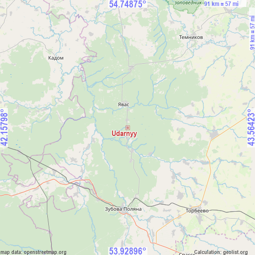 Udarnyy on map