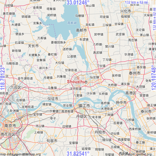 Shouxihu on map