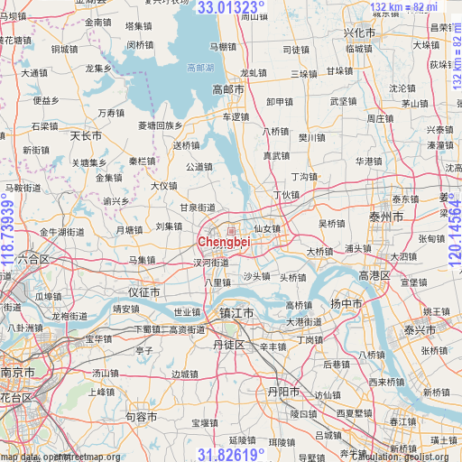 Chengbei on map